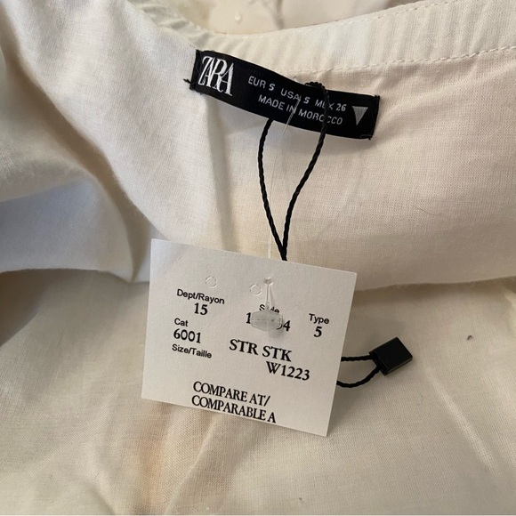 BNWT  Zara women’s orange‎ yellow boho floral cropped puffed sleeves - Picture 8 of 10